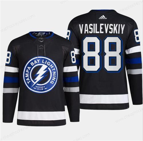 Men’s Tampa Bay Lightning #88 Andrei Vasilevskiy Black 2024 Stadium Series Stitched Jersey