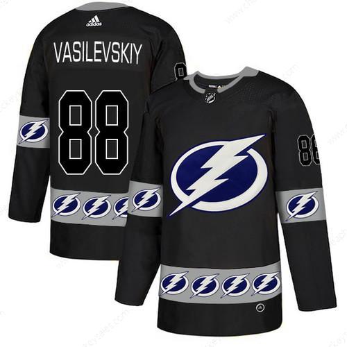 Men’s Tampa Bay Lightning #88 Andrei Vasilevskiy Black Team Logos Fashion Adidas Jersey
