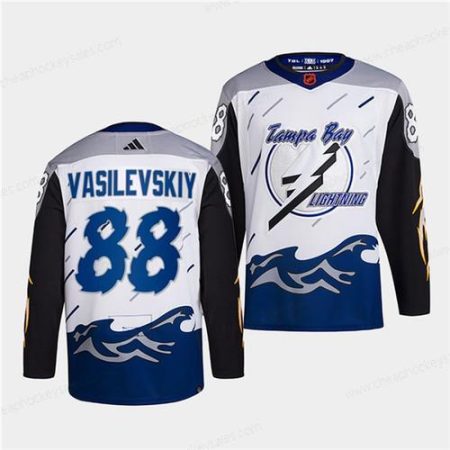 Men’s Tampa Bay Lightning #88 Andrei Vasilevskiy White 2022 Reverse Retro Stitched Jersey