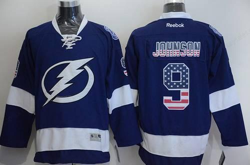Men’s Tampa Bay Lightning #9 Tyler Johnson Usa Flag Fashion Blue Jersey
