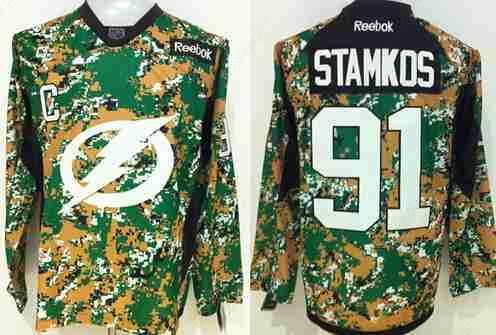 Men’s Tampa Bay Lightning #91 Steven Stamkos Digital Camo Veteran’S Day Practice Jersey