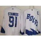 Men’s Tampa Bay Lightning #91 Steven Stamkos White 2022 Stadium Series Authentic Jersey