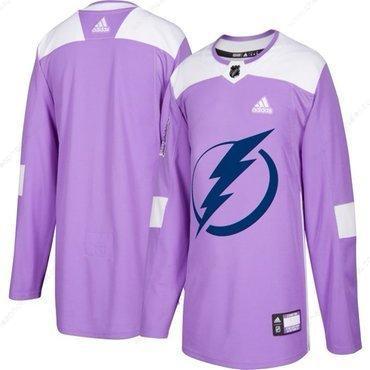 Men’s Tampa Bay Lightning Purple Pink Custom Adidas Hockey Fights Cancer Practice Jersey