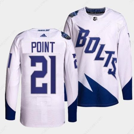 Men’s Tampa Bay Lightning#21 Brayden Point 2022 White Stadium Series Breakaway Stitched Jersey