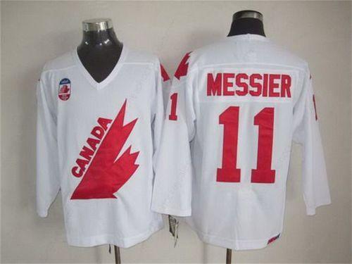 Men’s Team Canada #11 Mark Messier 1991 Olympic White CCM Vintage