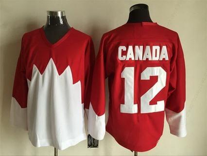 Men’s Team Canada #12 Canada 1972 CCM Throwback Hockey Red Jersey