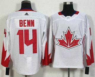 Men’s Team Canada #14 Jamie Benn White 2016 World Cup Of Hockey Game Jersey