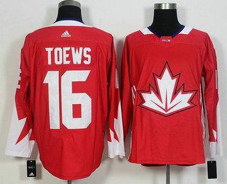 Men’s Team Canada #16 Jonathan Toews Red 2016 World Cup Of Hockey Game Jersey