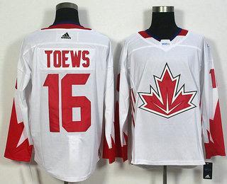 Men’s Team Canada #16 Jonathan Toews White 2016 World Cup Of Hockey Game Jersey