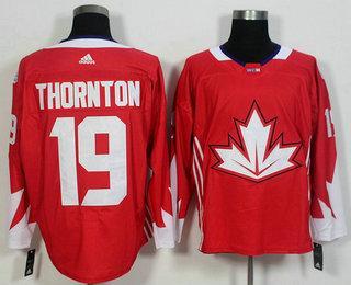 Men’s Team Canada #19 Joe Thornton Red 2016 World Cup Of Hockey Game Jersey