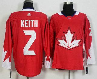 Men’s Team Canada #2 Duncan Keith Red 2016 World Cup Of Hockey Game Jersey