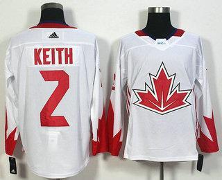 Men’s Team Canada #2 Duncan Keith White 2016 World Cup Of Hockey Game Jersey