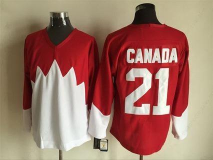 Men’s Team Canada #21 Canada 1972 CCM Throwback Hockey Red Jersey