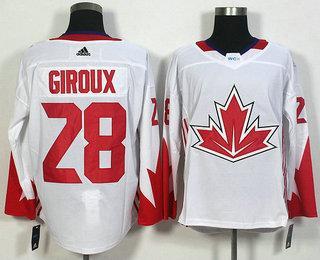 Men’s Team Canada #28 Claude Giroux White 2016 World Cup Of Hockey Game Jersey