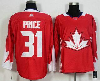 Men’s Team Canada #31 Carey Price Red 2016 World Cup Of Hockey Game Jersey