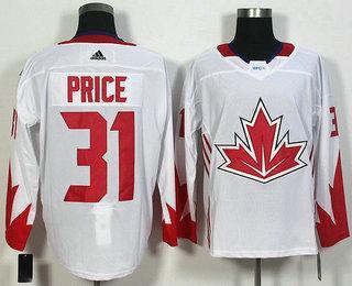 Men’s Team Canada #31 Carey Price White 2016 World Cup Of Hockey Game Jersey