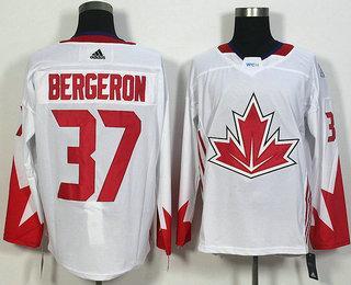 Men’s Team Canada #37 Patrice Bergeron White 2016 World Cup Of Hockey Game Jersey