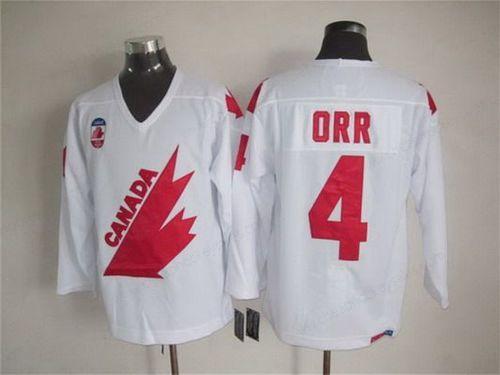 Men’s Team Canada #4 Bobby Orr 1991 Olympic White CCM Vintage Throwback Jersey