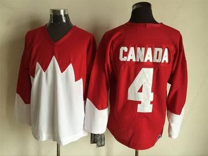 Men’s Team Canada #4 Canada 1972 CCM Throwback Hockey Red Jersey