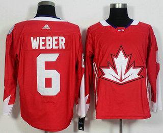 Men’s Team Canada #6 Shea Weber Red 2016 World Cup Of Hockey Game Jersey