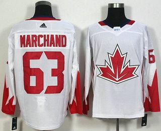 Men’s Team Canada #63 Brad Marchand White 2016 World Cup Of Hockey Game Jersey