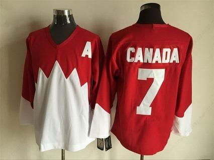 Men’s Team Canada #7 Canada 1972 CCM Throwback Hockey Red Jersey