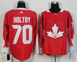 Men’s Team Canada #70 Braden Holtby Red 2016 World Cup Of Hockey Game Jersey