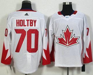 Men’s Team Canada #70 Braden Holtby White 2016 World Cup Of Hockey Game Jersey