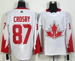 Men’s Team Canada #87 Sidney Crosby White 2016 World Cup Of Hockey Game Jersey