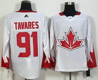 Men’s Team Canada #91 John Tavares White 2016 World Cup Of Hockey Game Jersey