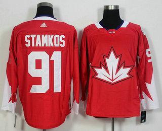 Men’s Team Canada #91 Steven Stamkos Red 2016 World Cup Of Hockey Game Jersey