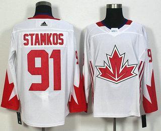 Men’s Team Canada #91 Steven Stamkos White 2016 World Cup Of Hockey Game Jersey