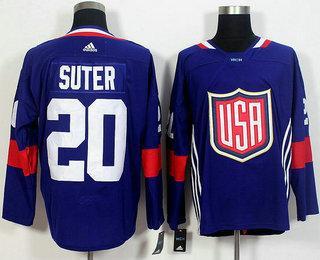 Men’s Team Usa #20 Ryan Suter Navy Blue 2016 World Cup Of Hockey Game Jersey