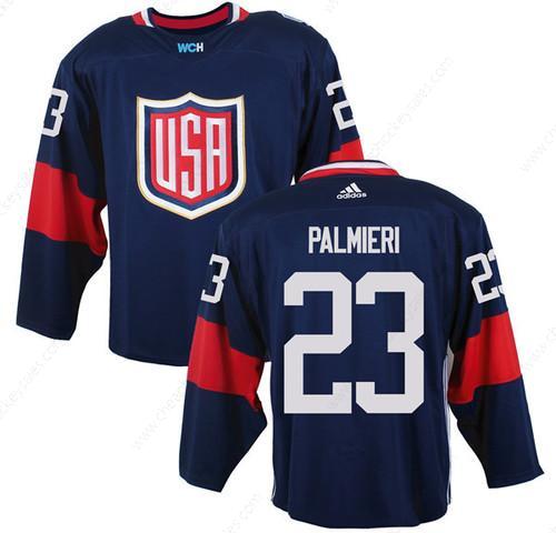 Men’s Team Usa #23 Kyle Palmieri Navy Blue 2016 World Cup Of Hockey Game Jersey