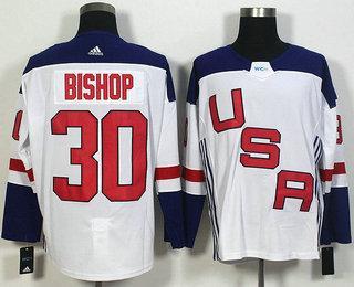 Men’s Team Usa #30 Ben Bishop White 2016 World Cup Of Hockey Game Jersey