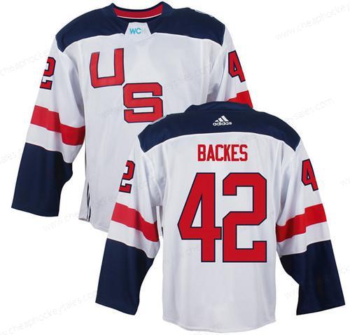 Men’s Team Usa #42 David Backes White 2016 World Cup Of Hockey Game Jersey