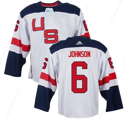 Men’s Team Usa #6 Erik Johnson White 2016 World Cup Of Hockey Game Jersey