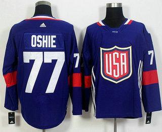 Men’s Team Usa #77 T.J. Oshie Navy Blue 2016 World Cup Of Hockey Game Jersey