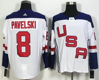 Men’s Team Usa #8 Joe Pavelski White 2016 World Cup Of Hockey Game Jersey