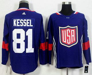 Men’s Team Usa #81 Phil Kessel Navy Blue 2016 World Cup Of Hockey Game Jersey