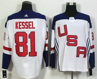 Men’s Team Usa #81 Phil Kessel White 2016 World Cup Of Hockey Game Jersey