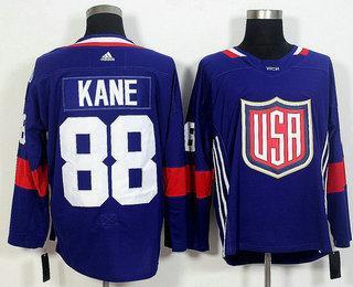 Men’s Team Usa #88 Patrick Kane Navy Blue 2016 World Cup Of Hockey Game Jersey