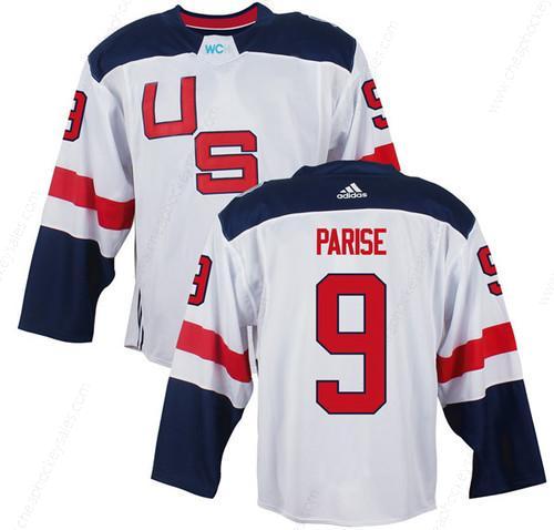 Men’s Team Usa #9 Zach Parise White 2016 World Cup Of Hockey Game Jersey