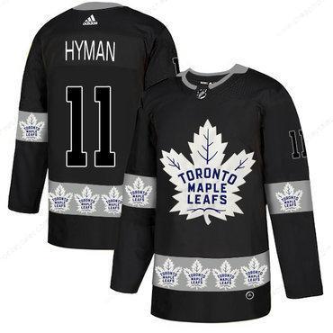 Men’s Toronto Maple Leafs #11 Zach Hyman Black Team Logos Fashion Adidas Jersey