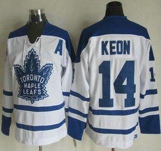 Men’s Toronto Maple Leafs #14 Dave Keon 2000-01 White CCM Vintage Throwback Jersey