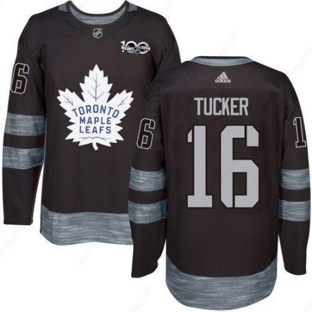 Men’s Toronto Maple Leafs #16 Darcy Tucker Black 100Th Anniversary Stitched NHL 2017 Adidas Hockey Jersey