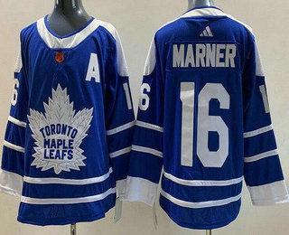 Men’s Toronto Maple Leafs #16 Mitch Marner Blue 2022 Reverse Retro Authentic Jersey