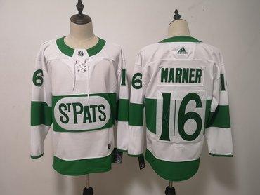 Men’s Toronto Maple Leafs #16 Mitch Marner Toronto St. Pats Road Authentic Player White Jersey