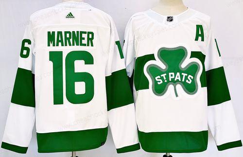 Men’s Toronto Maple Leafs #16 Mitch Marner White St Patricks Authentic Jersey