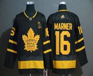 Men’s Toronto Maple Leafs #16 Mitchell Marner Black Golden City Edition Adidas Stitched NHL Jersey